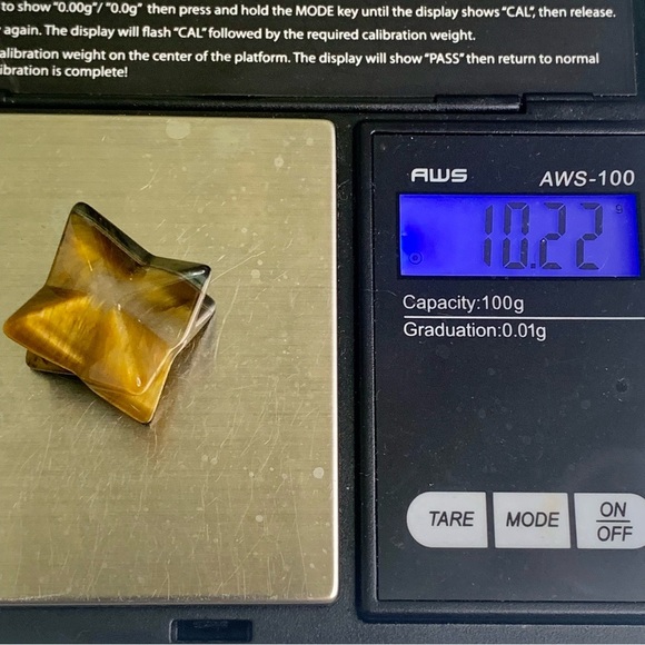 MINI Gold Tigers Eye Merkaba Star Crystal Carving Chakra Healing Meditation 3/4" - Picture 10 of 10
